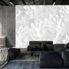 Fototapeta Beautiful, Elegant Paper Flower In The Style Of Hand-Made On A White Wall. 3D , 3D Rendering.