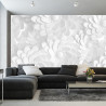 Fototapeta Beautiful, Elegant Paper Flower In The Style Of Hand-Made On A White Wall. 3D , 3D Rendering.