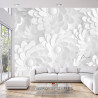 Fototapeta Beautiful, Elegant Paper Flower In The Style Of Hand-Made On A White Wall. 3D , 3D Rendering.
