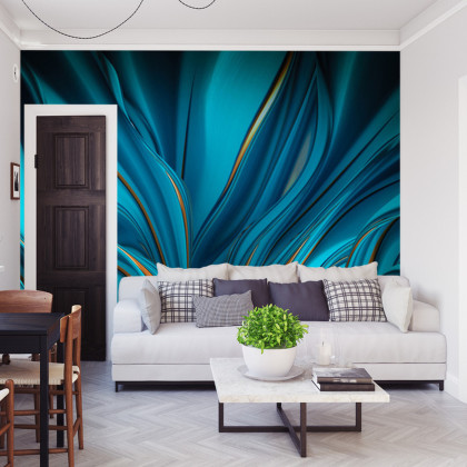 Fototapeta Bright Background With A Volumetric Pattern And Print. 3D , 3D Rendering.