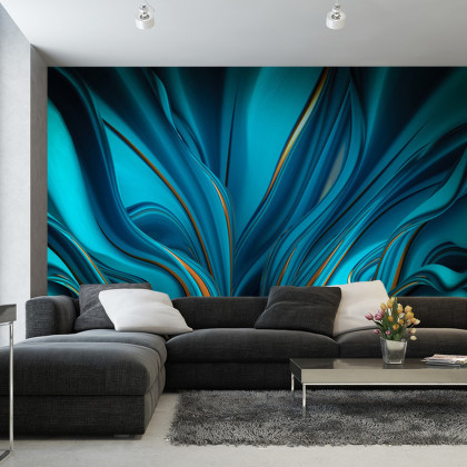 Fototapeta Bright Background With A Volumetric Pattern And Print. 3D , 3D Rendering.