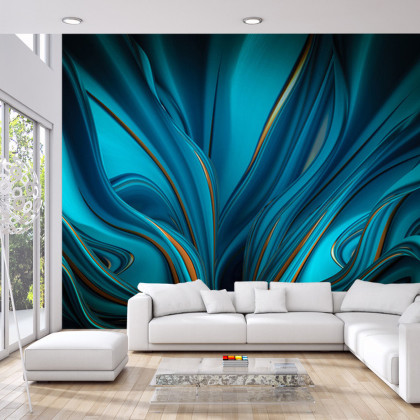 Fototapeta Bright Background With A Volumetric Pattern And Print. 3D , 3D Rendering.