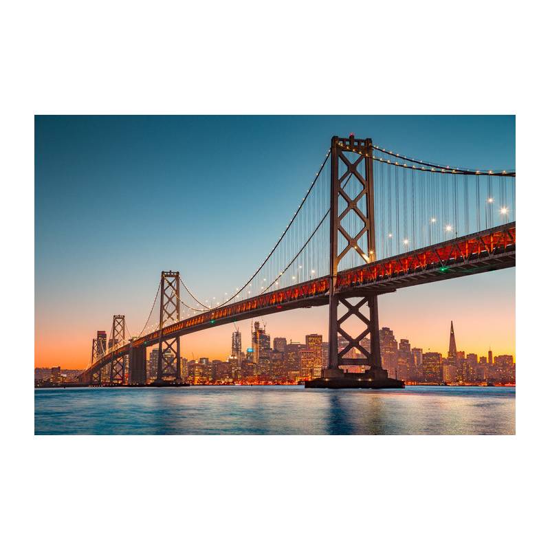 Fototapeta San Francisco Skyline With Oakland Bay Bridge At Sunset, California, Usa