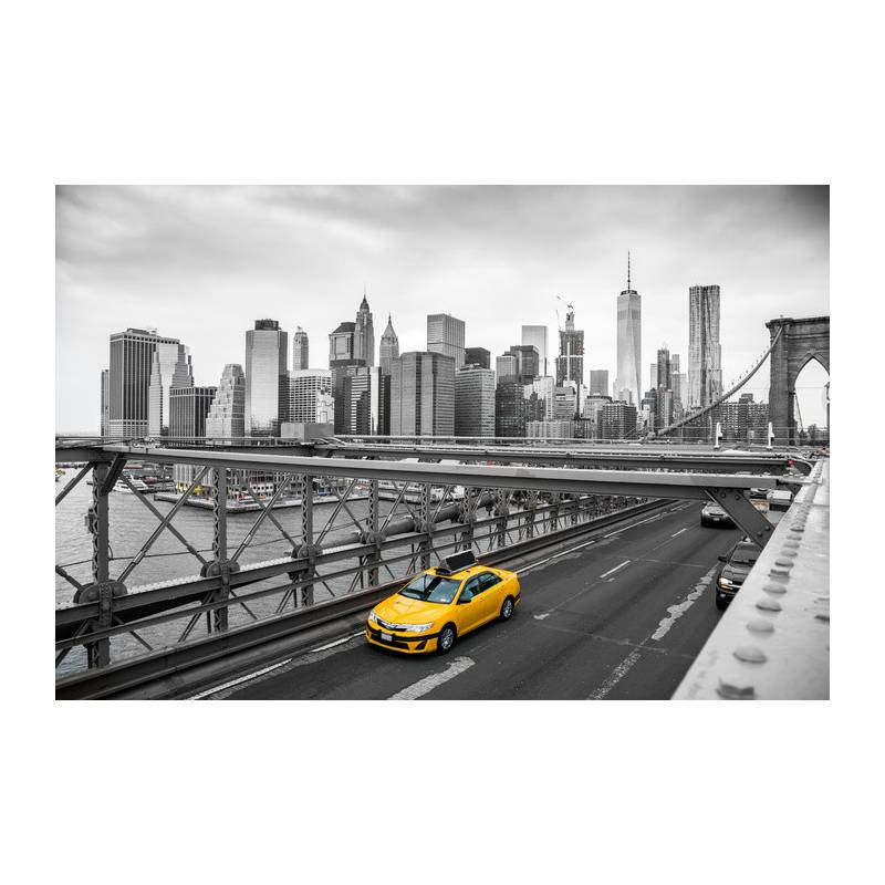 Fototapeta Taxi Crossing Brooklyn Bridge