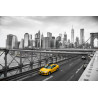 Fototapeta Taxi Crossing Brooklyn Bridge