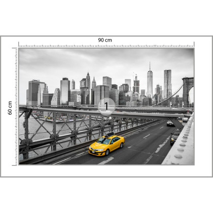Fototapeta Taxi Crossing Brooklyn Bridge