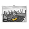 Fototapeta Taxi Crossing Brooklyn Bridge