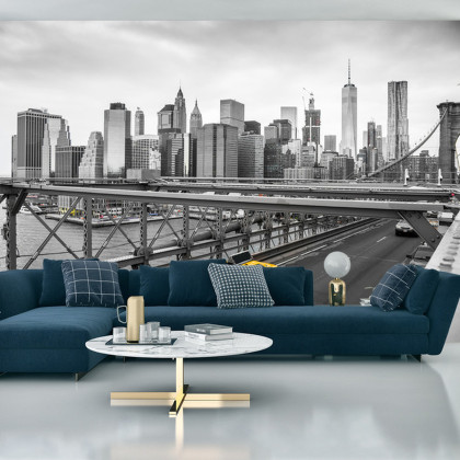 Fototapeta Taxi Crossing Brooklyn Bridge