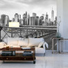 Fototapeta Taxi Crossing Brooklyn Bridge