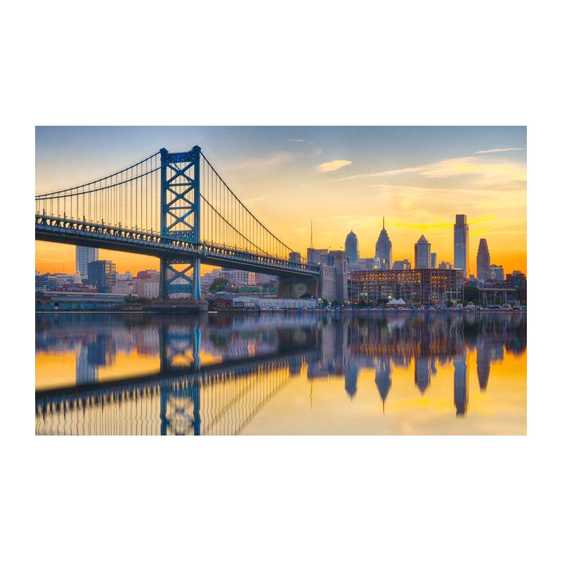 Fototapeta Philadelphia Sunset Skyline Refection