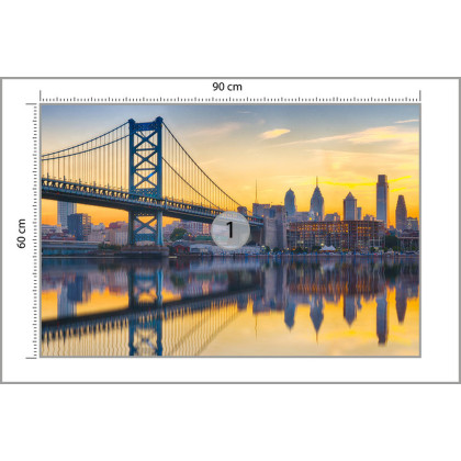 Fototapeta Philadelphia Sunset Skyline Refection