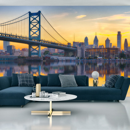 Fototapeta Philadelphia Sunset Skyline Refection