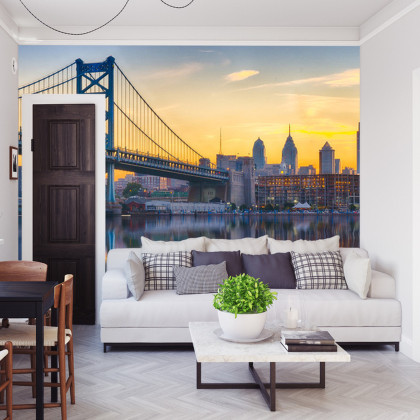 Fototapeta Philadelphia Sunset Skyline Refection