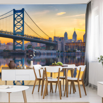 Fototapeta Philadelphia Sunset Skyline Refection