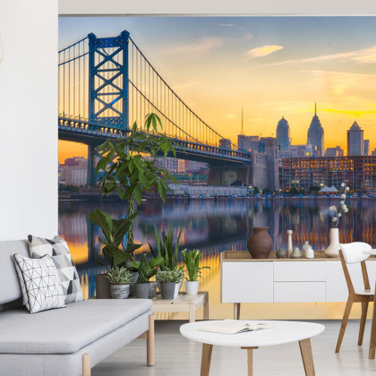 Fototapeta Philadelphia Sunset Skyline Refection
