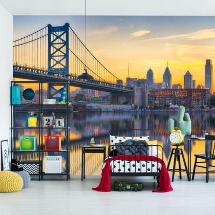 Fototapeta Philadelphia Sunset Skyline Refection
