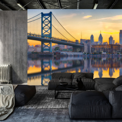 Fototapeta Philadelphia Sunset Skyline Refection