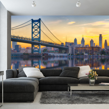 Fototapeta Philadelphia Sunset Skyline Refection