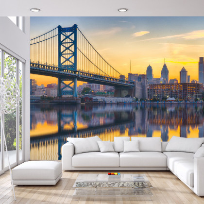 Fototapeta Philadelphia Sunset Skyline Refection