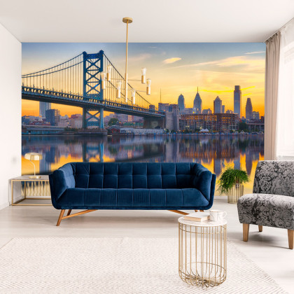 Fototapeta Philadelphia Sunset Skyline Refection