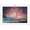 Fototapeta Beautiful View Of Golden Gate Bridge In Background Of Mountains During Sunset