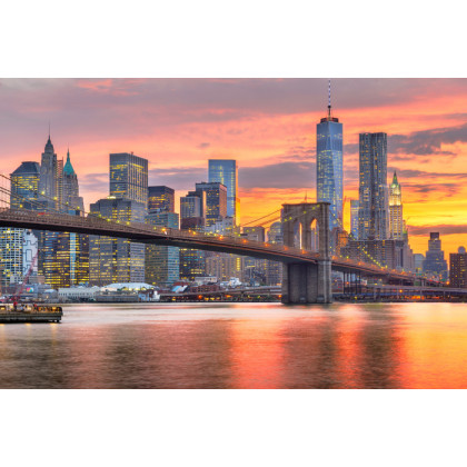 Fototapeta Lower Manhattan Skyline And Brooklyn Bridge