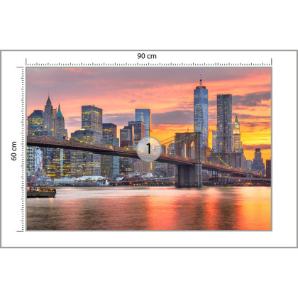 Fototapeta Lower Manhattan Skyline And Brooklyn Bridge