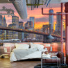 Fototapeta Lower Manhattan Skyline And Brooklyn Bridge