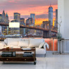 Fototapeta Lower Manhattan Skyline And Brooklyn Bridge