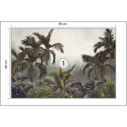 Fototapeta Tropical Trees And Leaves For Digital Printing Wallpaper, Custom Design Wallpaper - 3D