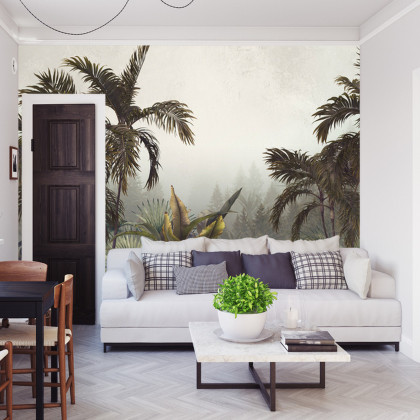 Fototapeta Tropical Trees And Leaves For Digital Printing Wallpaper, Custom Design Wallpaper - 3D