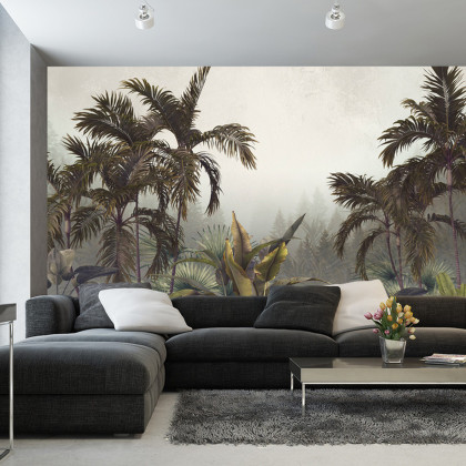 Fototapeta Tropical Trees And Leaves For Digital Printing Wallpaper, Custom Design Wallpaper - 3D