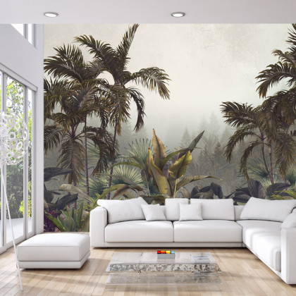 Fototapeta Tropical Trees And Leaves For Digital Printing Wallpaper, Custom Design Wallpaper - 3D