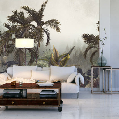 Fototapeta Tropical Trees And Leaves For Digital Printing Wallpaper, Custom Design Wallpaper - 3D
