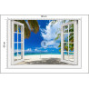 Fototapeta View From An Open Window To A Tropical Landscape.