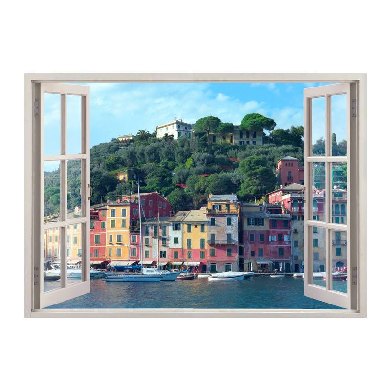 Fototapeta Pen Window View To Old Portofino, Italy