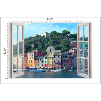 Fototapeta Pen Window View To Old Portofino, Italy