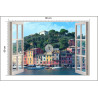 Fototapeta Pen Window View To Old Portofino, Italy
