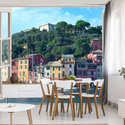 Fototapeta Pen Window View To Old Portofino, Italy