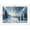 Fototapeta Beautiful Winter Landscape. Majestic White Spruces Glowing By Sunlight. Picturesque And Gorgeous Wintry Scene.