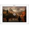 Fototapeta Ai Generated Image Of A Beautiful Landscape With Autumn Forest, A Lake And Hills