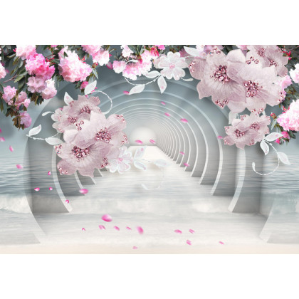 Fototapeta 3D Wallpaper Pink Jewelry Flowers