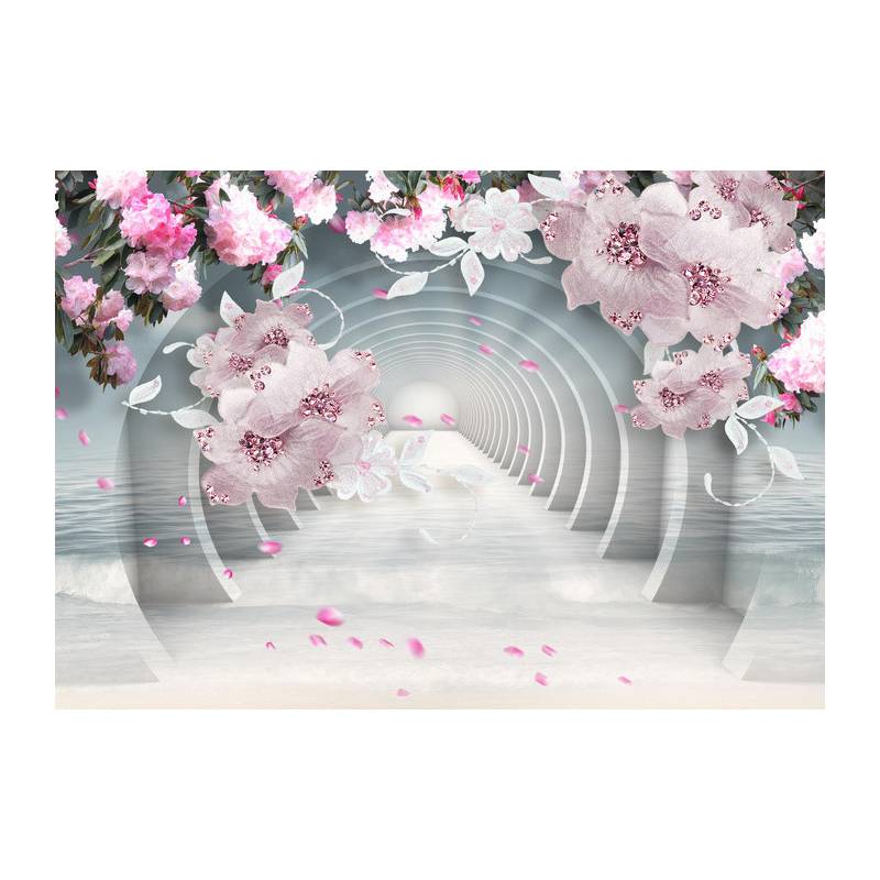 Fototapeta 3D Wallpaper Pink Jewelry Flowers