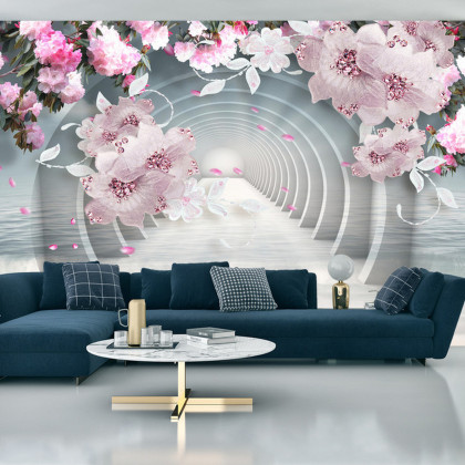 Fototapeta 3D Wallpaper Pink Jewelry Flowers