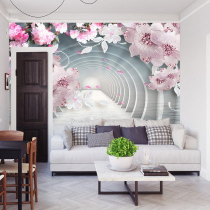 Fototapeta 3D Wallpaper Pink Jewelry Flowers