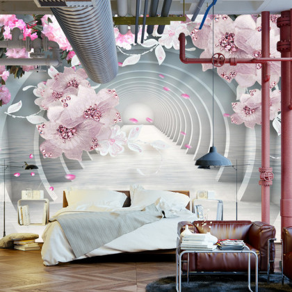 Fototapeta 3D Wallpaper Pink Jewelry Flowers