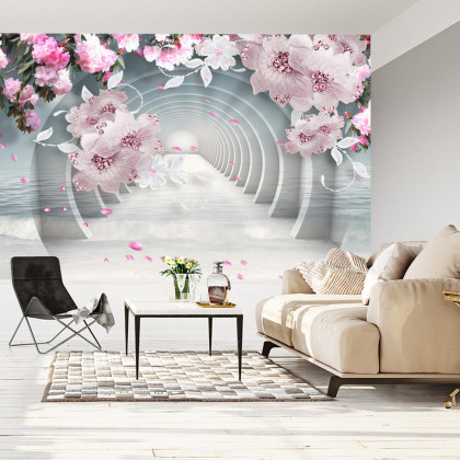 Fototapeta 3D Wallpaper Pink Jewelry Flowers