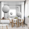 Fototapeta 3D Mural Digital Silver Tunnel With Sphere And Columns .
Modern Rendering Gray Interior Wallpaper