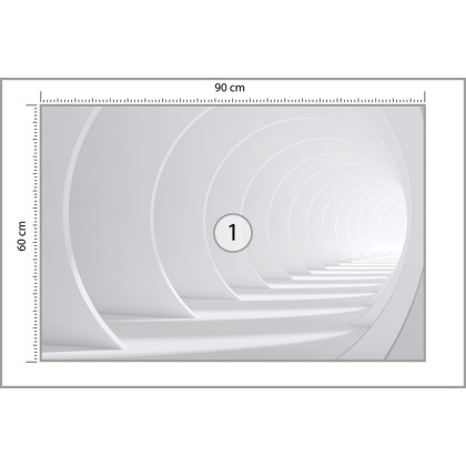 Fototapeta Abstract White Bent 3D Tunnel