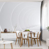 Fototapeta Abstract White Bent 3D Tunnel